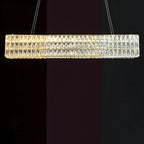 Luminaire îlot rectangulaire moderne en acier cristal