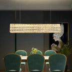 Luminaire îlot rectangulaire moderne en acier cristal