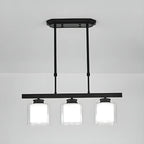 Suspension cylindrique moderne en verre pour îlot de cuisine
