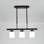 Suspension cylindrique moderne en verre pour îlot de cuisine
