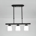 Suspension cylindrique moderne en verre pour îlot de cuisine
