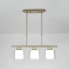 Suspension cylindrique moderne en verre pour îlot de cuisine