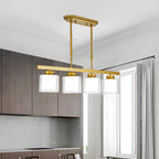 Suspension cylindrique moderne en verre pour îlot de cuisine