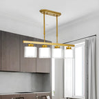 Suspension cylindrique moderne en verre pour îlot de cuisine