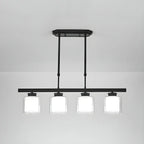 Suspension cylindrique moderne en verre pour îlot de cuisine