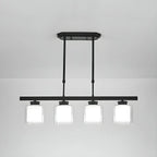 Suspension cylindrique moderne en verre pour îlot de cuisine