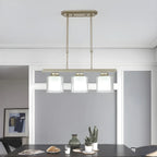 Suspension cylindrique moderne en verre pour îlot de cuisine