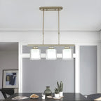 Suspension cylindrique moderne en verre pour îlot de cuisine