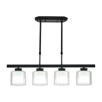 Suspension cylindrique moderne en verre pour îlot de cuisine