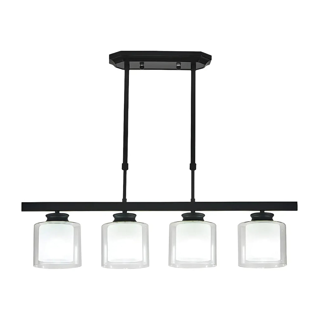 Suspension cylindrique moderne en verre pour îlot de cuisine