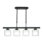 Suspension cylindrique moderne en verre pour îlot de cuisine
