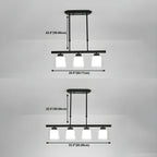 Suspension cylindrique moderne en verre pour îlot de cuisine