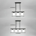 Suspension cylindrique moderne en verre pour îlot de cuisine