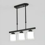 Suspension cylindrique moderne en verre pour îlot de cuisine
