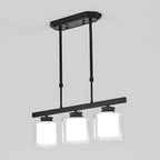 Suspension cylindrique moderne en verre pour îlot de cuisine
