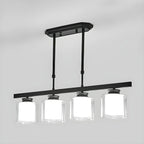 Suspension cylindrique moderne en verre pour îlot de cuisine