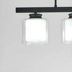 Suspension cylindrique moderne en verre pour îlot de cuisine