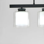 Suspension cylindrique moderne en verre pour îlot de cuisine