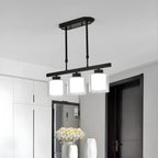 Suspension cylindrique moderne en verre pour îlot de cuisine