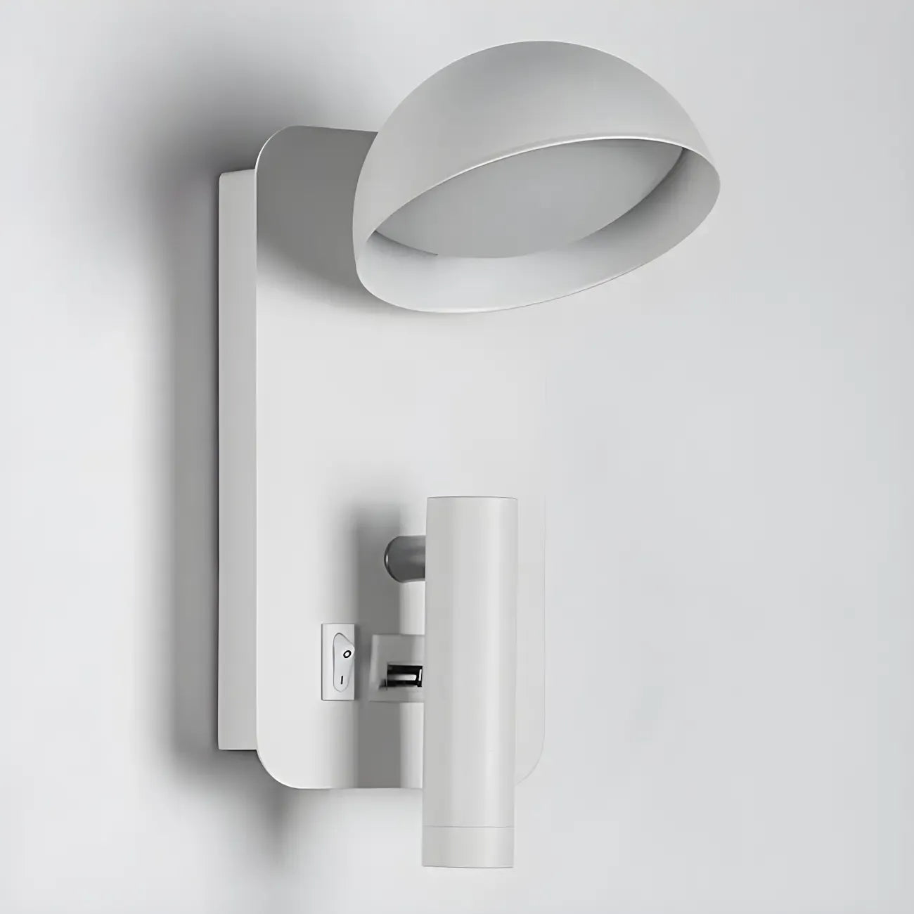 Applique murale moderne à 2 lumières LED avec port de chargement pour chambre à coucher