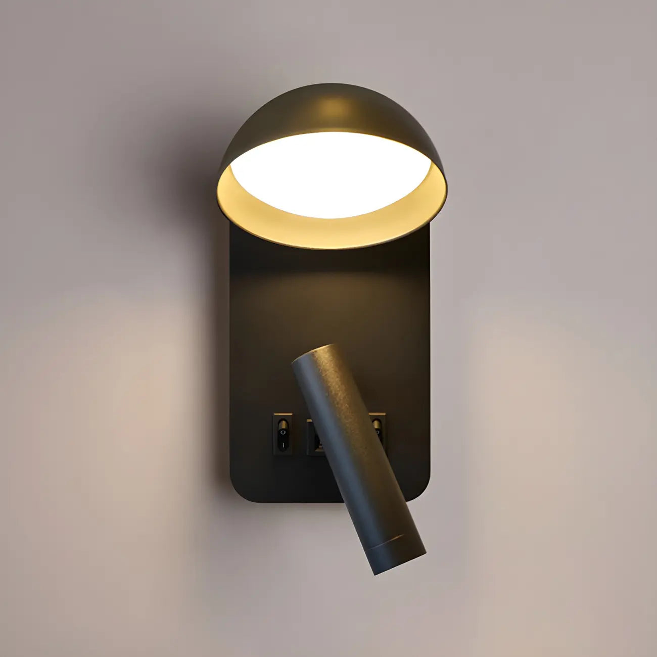 Applique murale moderne à 2 lumières LED avec port de chargement pour chambre à coucher