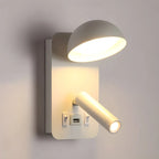 Applique murale moderne à 2 lumières LED avec port de chargement pour chambre à coucher