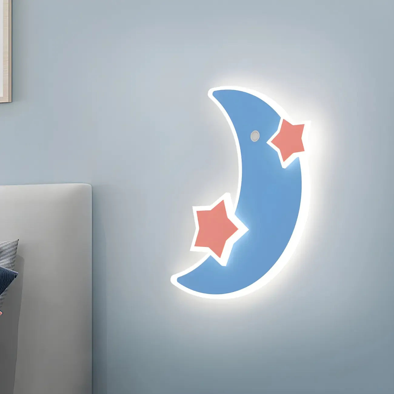 Applique murale LED Lune et Étoile pour chambre d'enfant avec télécommande