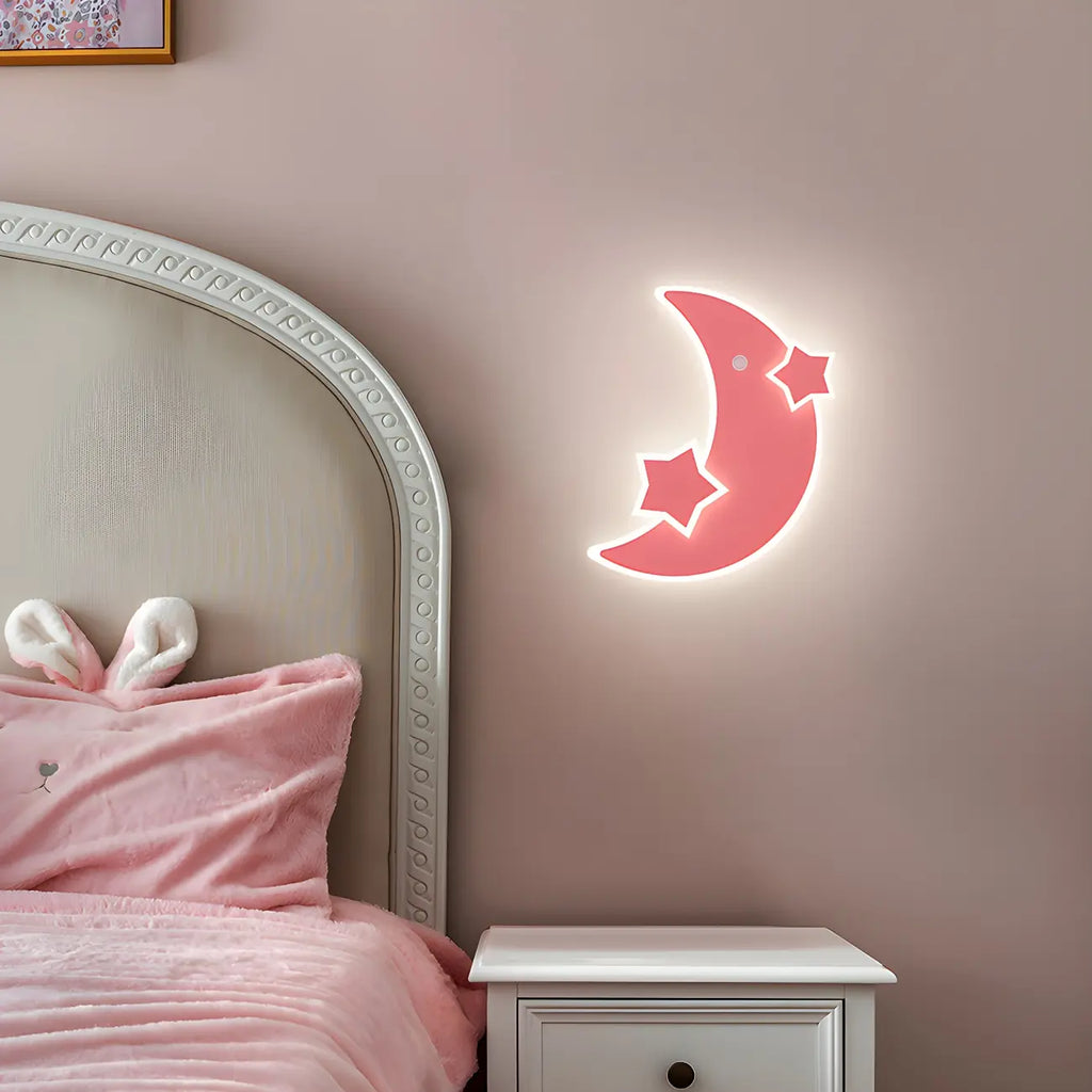 Applique murale LED Lune et Étoile pour chambre d'enfant avec télécommande