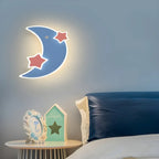 Applique murale LED Lune et Étoile pour chambre d'enfant avec télécommande