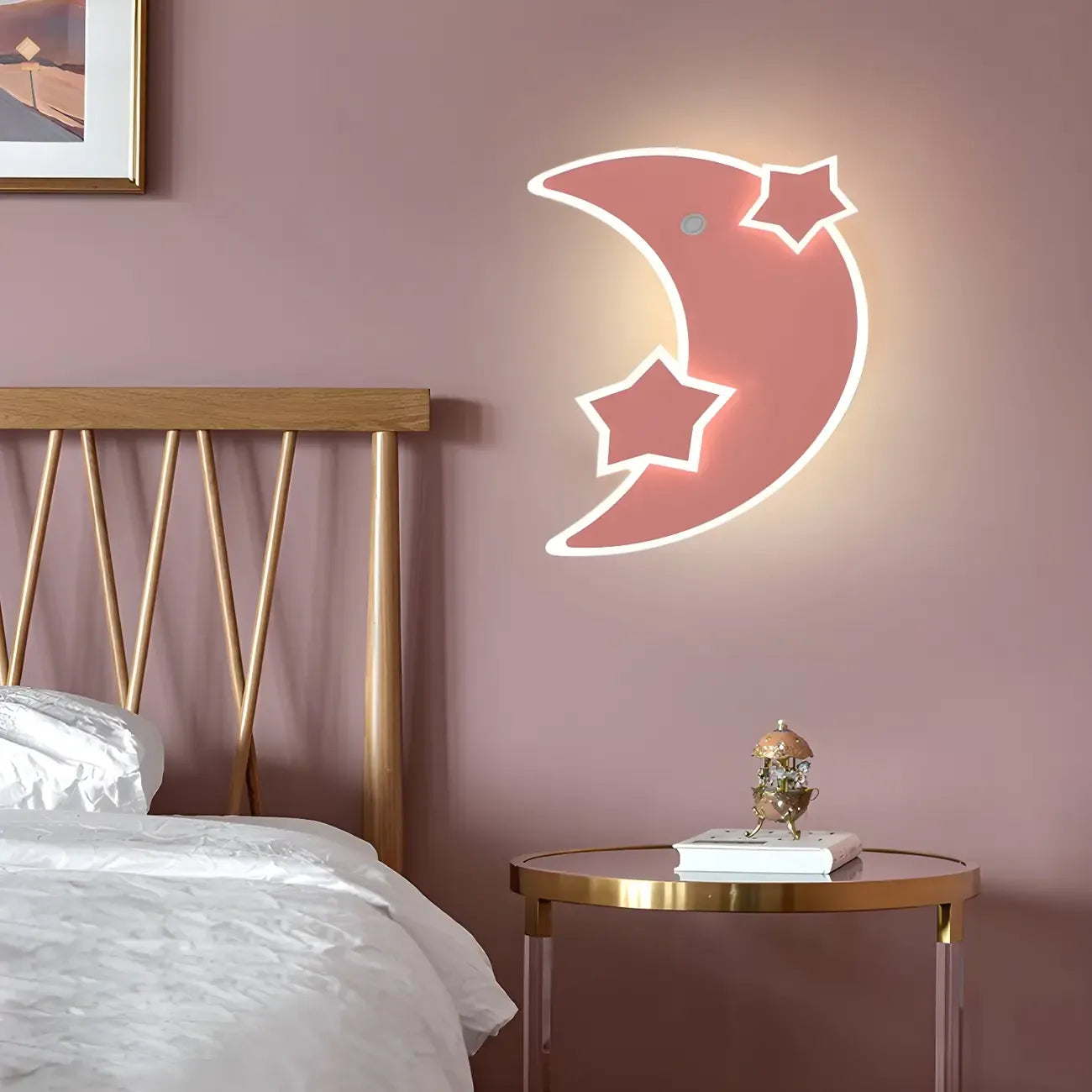 Applique murale LED Lune et Étoile pour chambre d'enfant avec télécommande