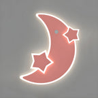 Applique murale LED Lune et Étoile pour chambre d'enfant avec télécommande