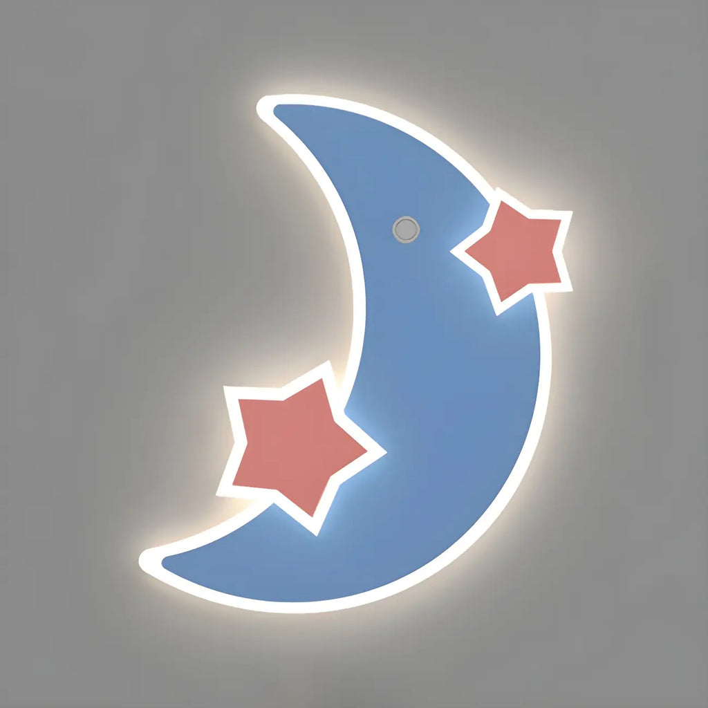 Applique murale LED Lune et Étoile pour chambre d'enfant avec télécommande