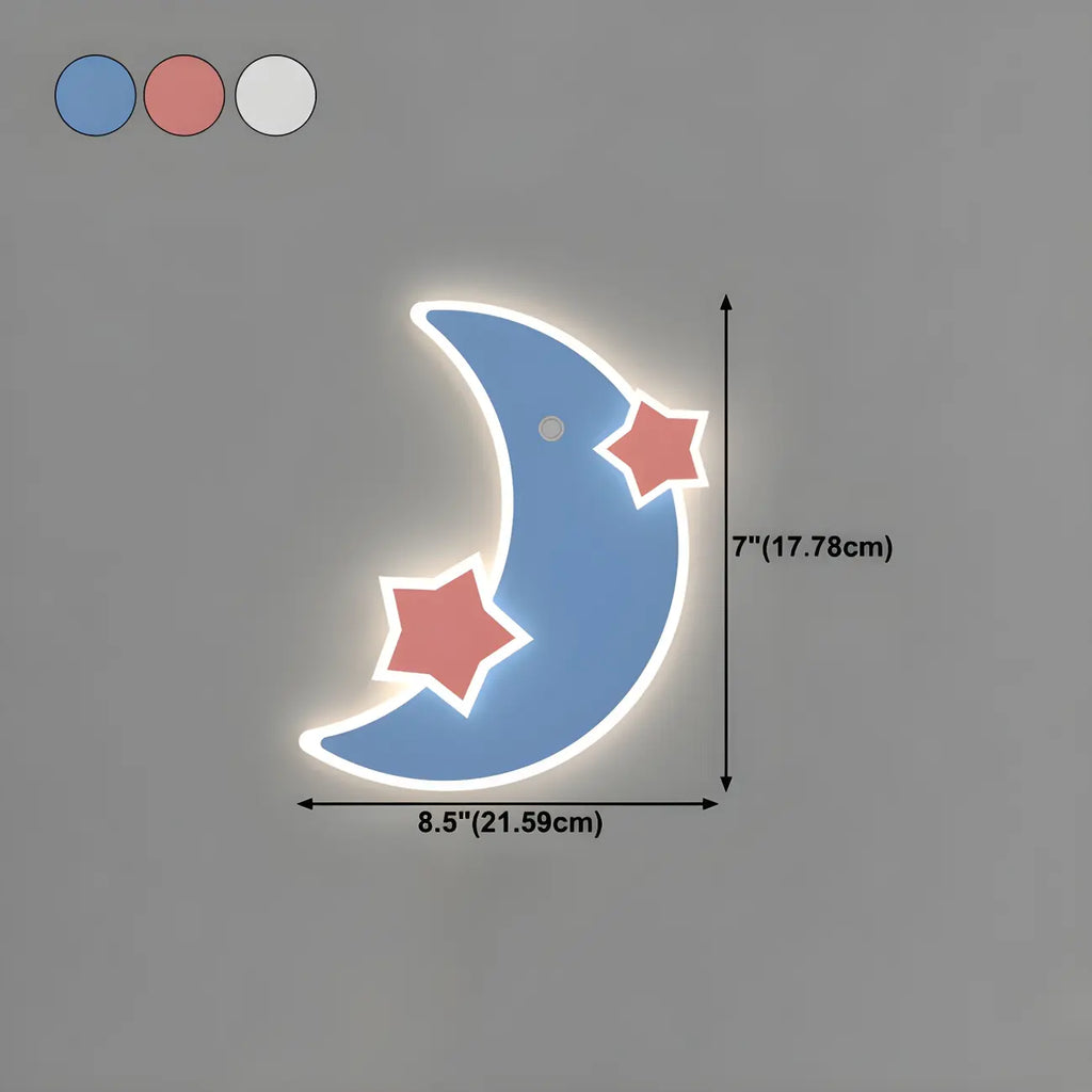 Applique murale LED Lune et Étoile pour chambre d'enfant avec télécommande