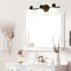Applique murale moderne en verre noir pour miroir de salle de bain
