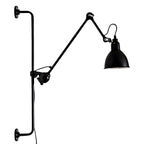 Applique murale à bras articulé en métal noir avec base en tréteau