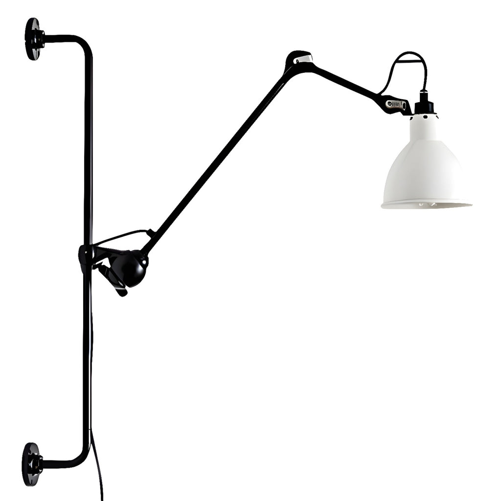 Applique murale à bras articulé en métal noir avec base en tréteau