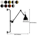 Applique murale à bras articulé en métal noir avec base en tréteau