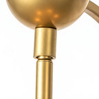 Lustre de cuisine carré en verre doré réglable avec bougie intégrée