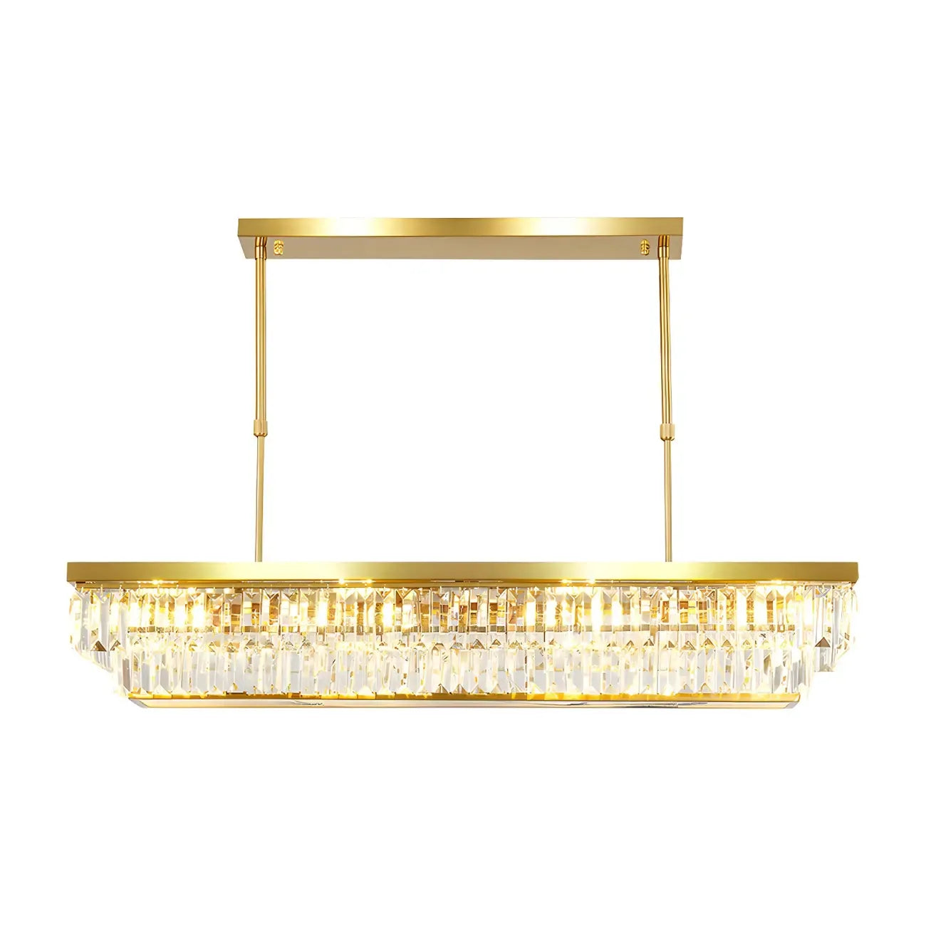 Suspension moderne réglable en cristal doré