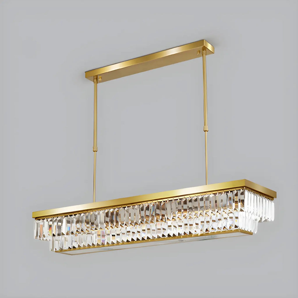 Suspension moderne réglable en cristal doré