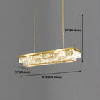 Suspension moderne réglable en cristal doré