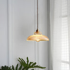 Suspension industrielle réglable en verre côtelé et laiton