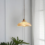 Suspension industrielle réglable en verre côtelé et laiton