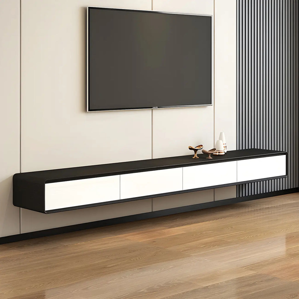 Meubles TV flottants en bois naturel long