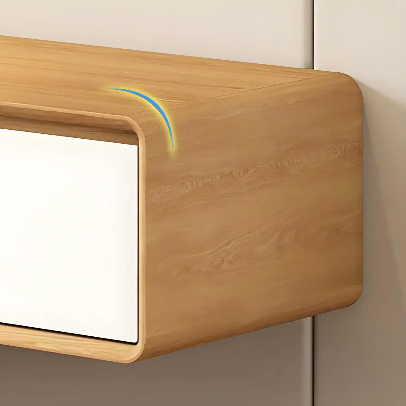 Meubles TV flottants en bois naturel long