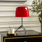 Lampe de table tripode nordique moderne en argent et verre, avec pied en métal