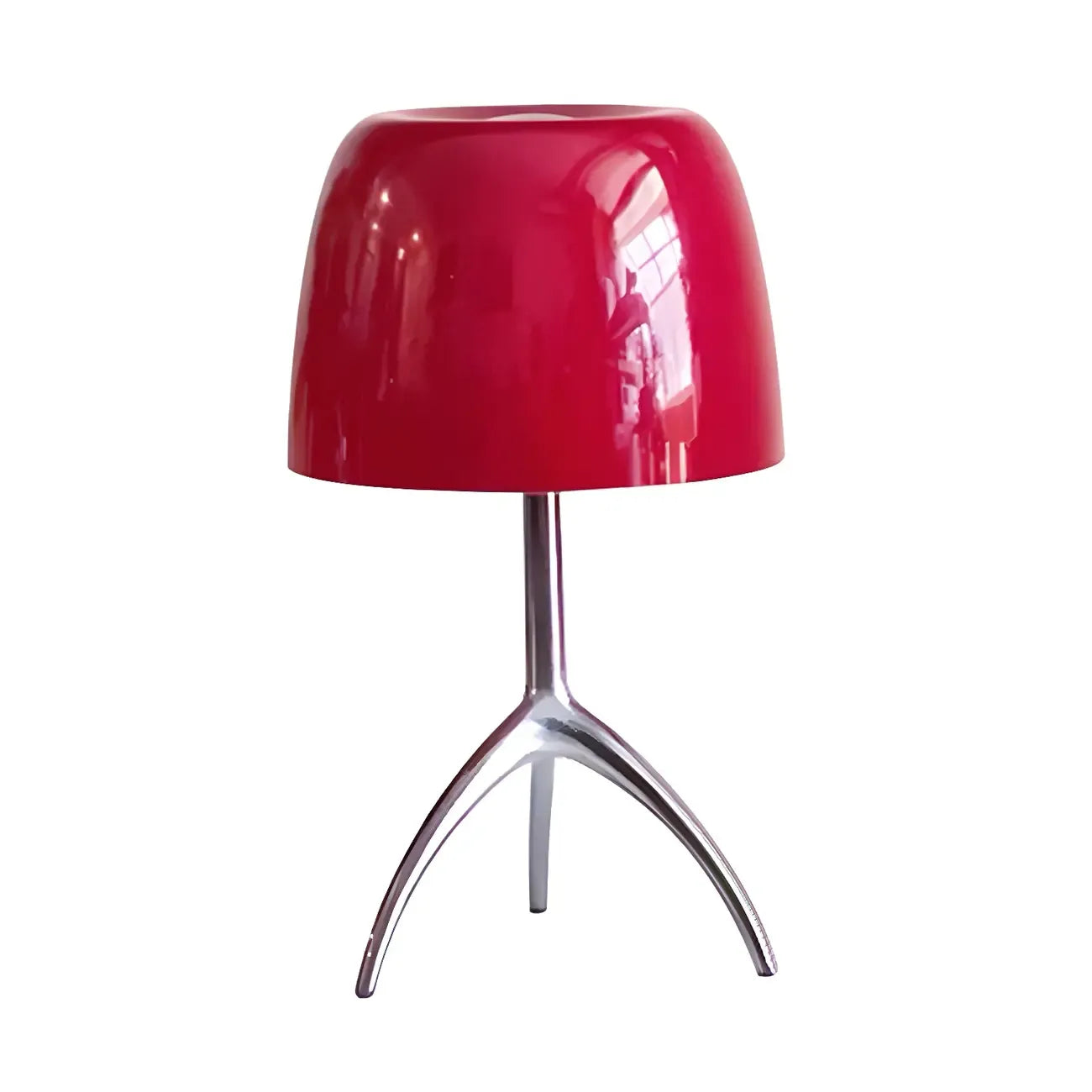 Lampe de table tripode nordique moderne en argent et verre, avec pied en métal