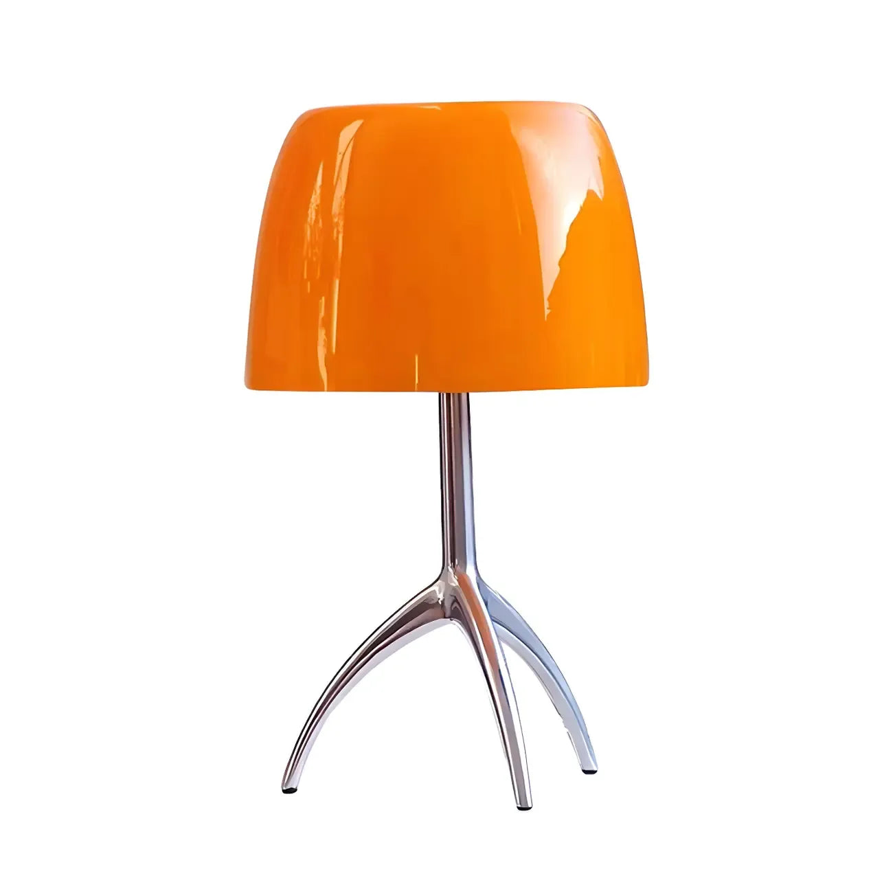 Lampe de table tripode nordique moderne en argent et verre, avec pied en métal