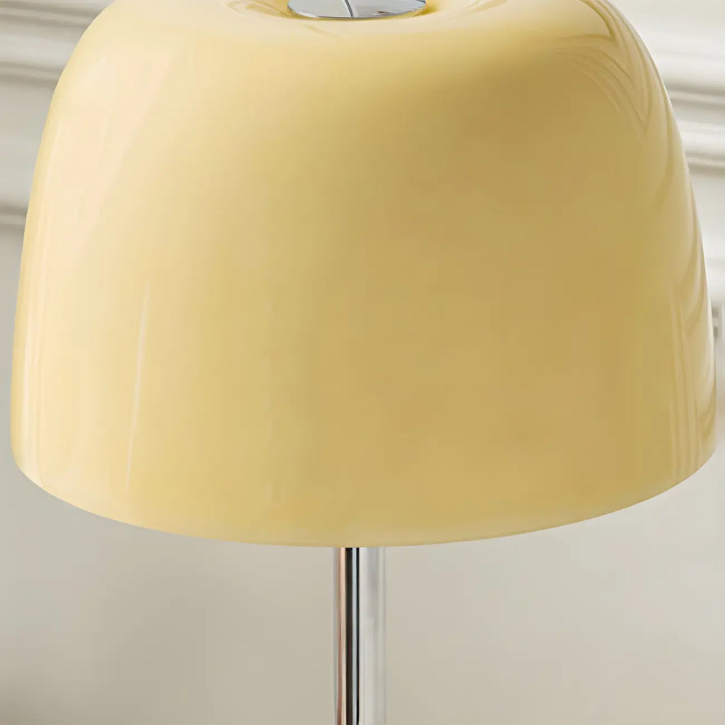 Lampe de table tripode nordique moderne en argent et verre, avec pied en métal