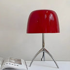 Lampe de table tripode nordique moderne en argent et verre, avec pied en métal